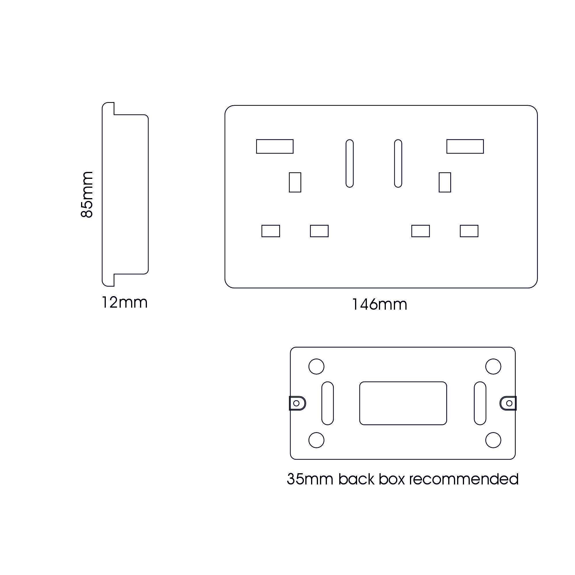 Carbon Fibre Wiring Accessories Trendi Decorative Screwless